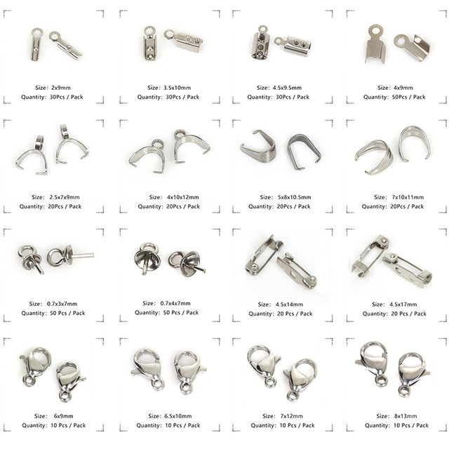 Stainless Steel Lobster Clasp Hooks Tail Clip Clasps Pendant Connectors For  DIY Jewelry Making Necklace Bracelet